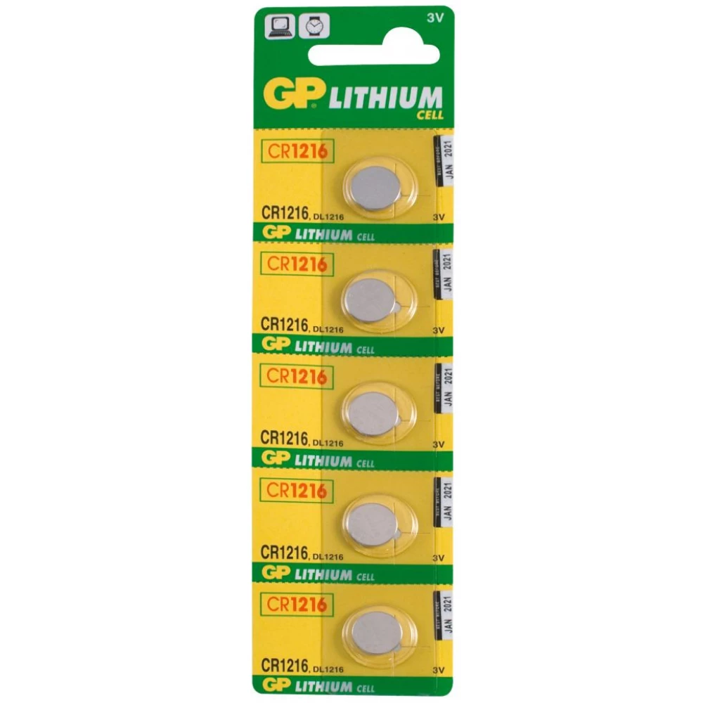 GP CR1216 Lithium gombelem (CR) 5db