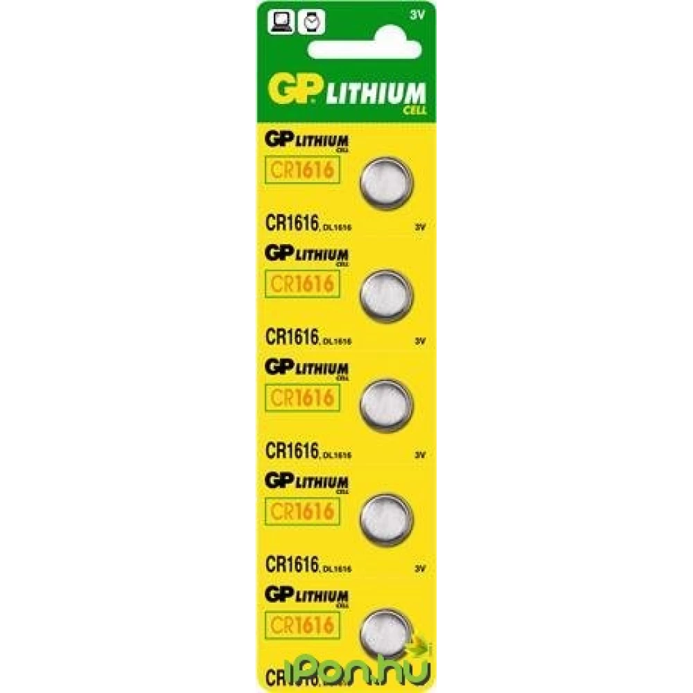 GP CR1616 Lithium gombelem (CR) 5db