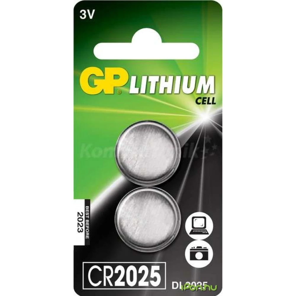 GP CR2025 Lithium gombelem (CR) 2db