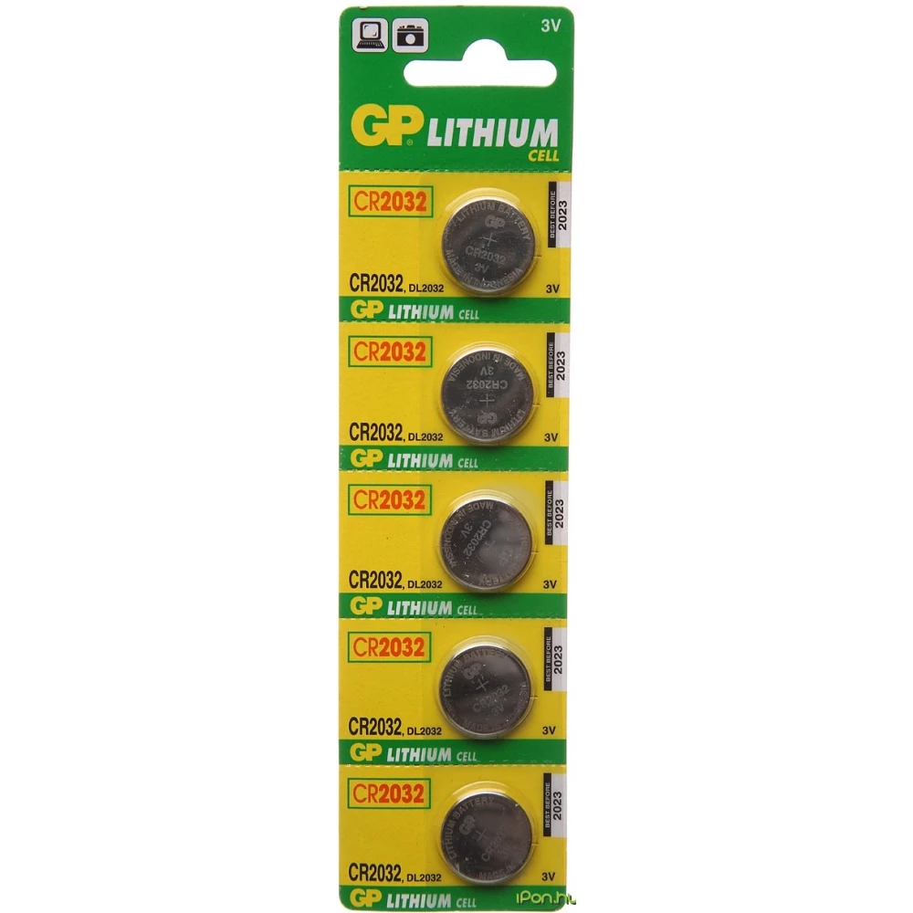 GP CR2032 Lithium gombelem (CR) 5db