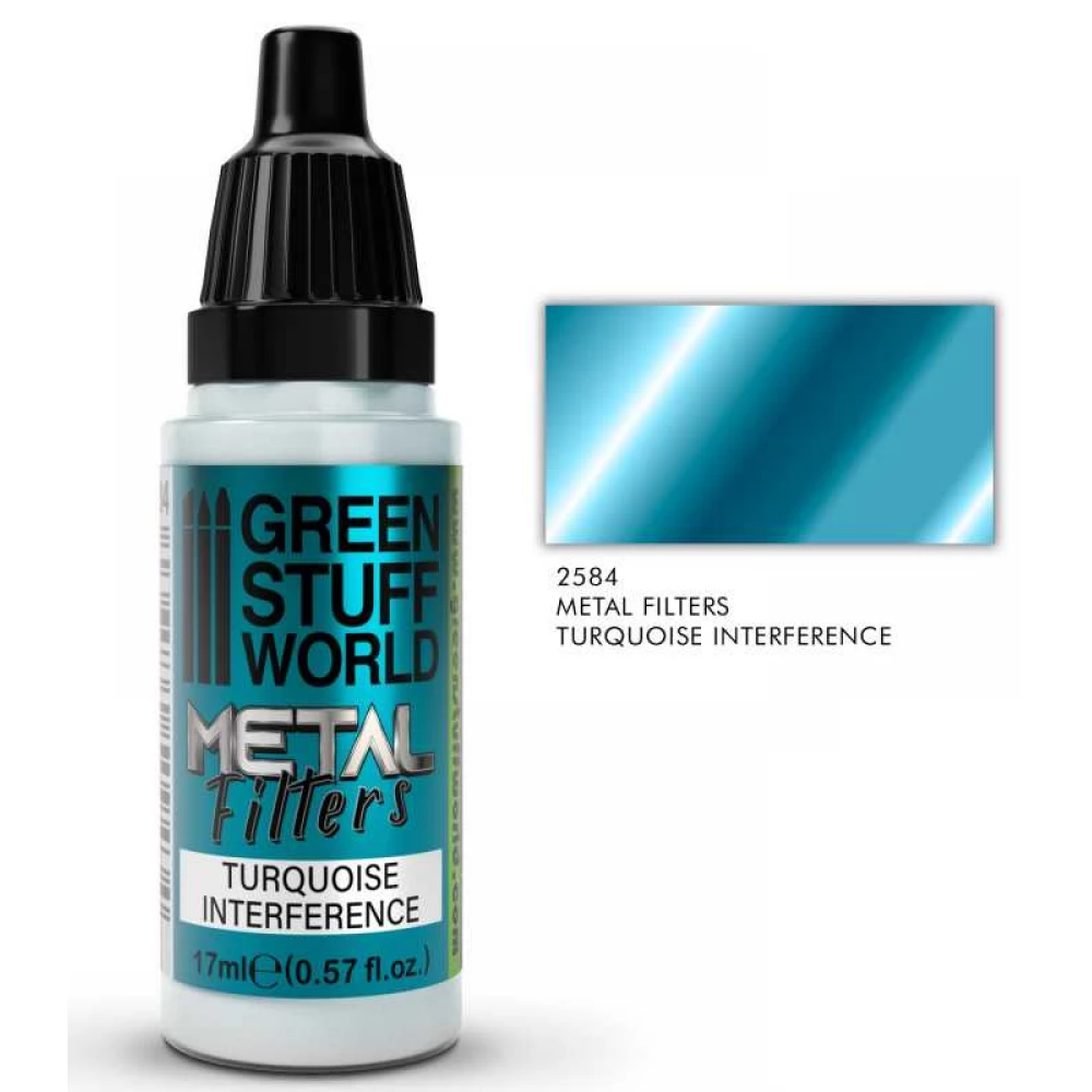 GREEN STUFF WORLD Metal Filters - Turquoise Interference 2584 türkiz metál effekt akrilfesték 17ml