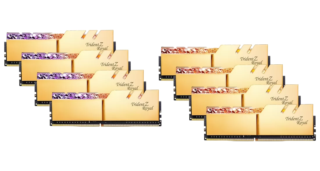G.SKILL 128GB Trident Z Royal DDR4 3200MHz CL16 KIT F4-3200C16Q2-128GTRG