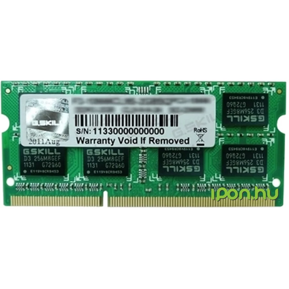 G.SKILL 4GB Standard Notebook DDR3 1066MHz CL7 F3-8500CL7S-4GBSQ