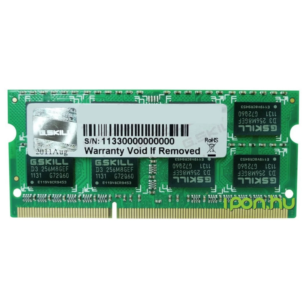 G.SKILL 8GB Standard Notebook DDR3 1600MHz CL11 F3-1600C11S-8GSQ