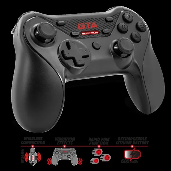 GTA Vezeték nélküli Gamepad fekete-piros