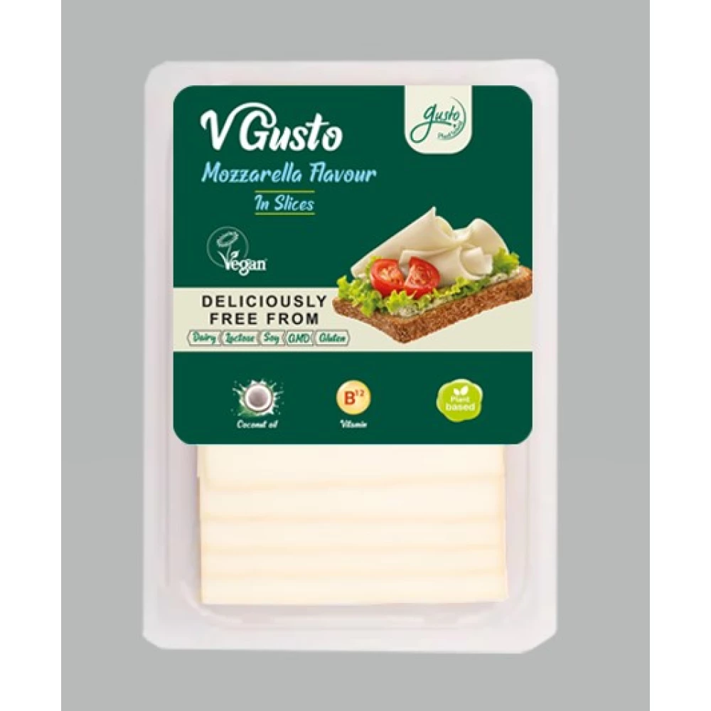 GUSTO Gusto vegán készítmény szeletelt mozzarella ízű 140 g