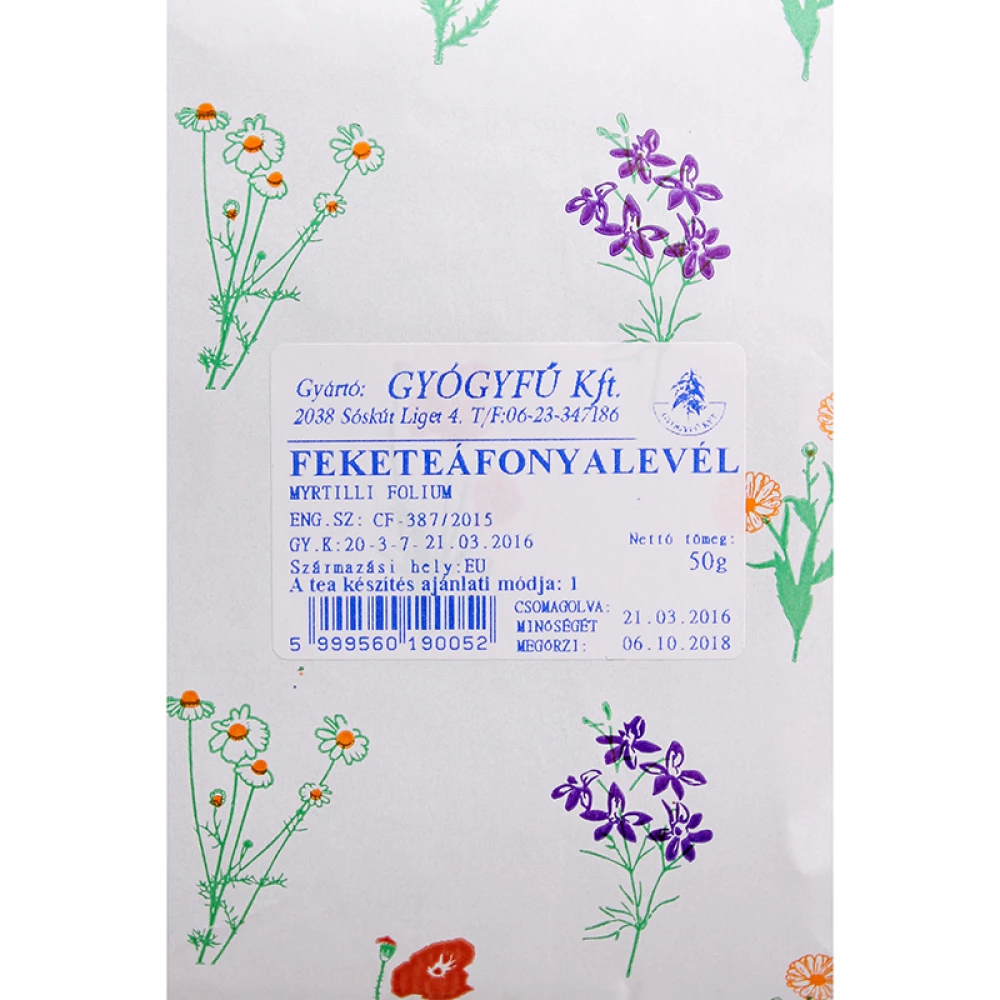 GYÓGYFŰ Gyógyfű fekete áfonyalevél 50 g