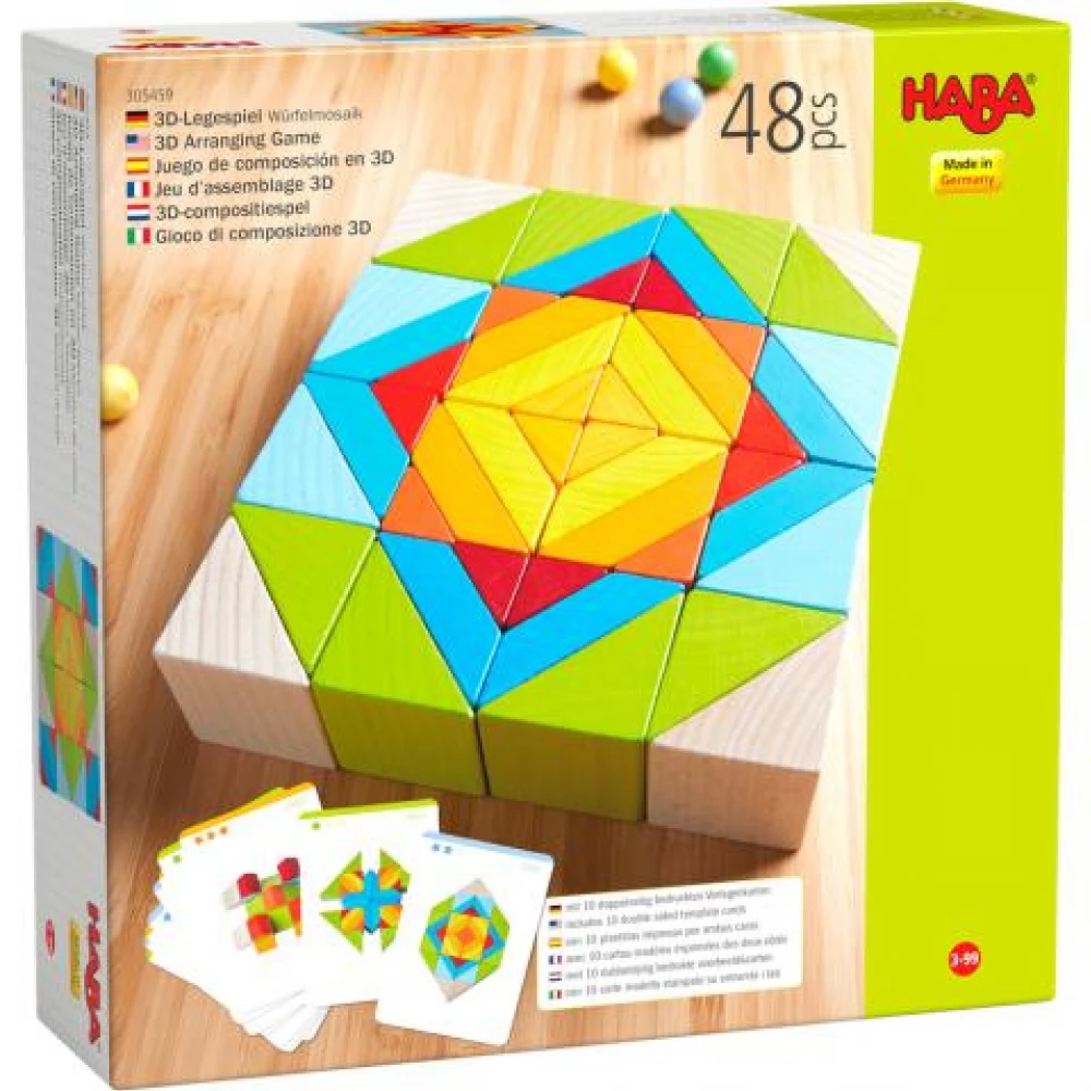 HABA 3D mozaikkocka építőjáték 48 darabos