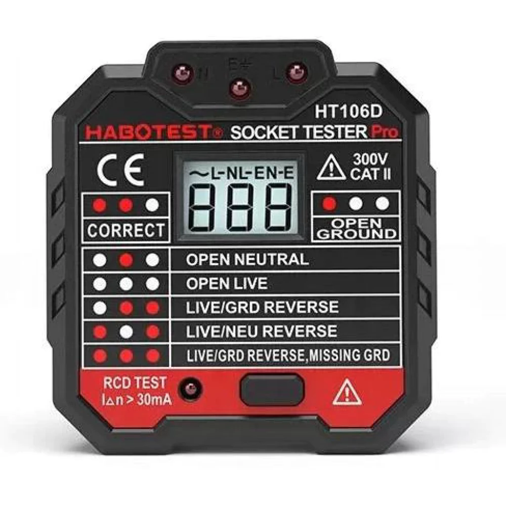 HABOTEST HT106D Electrical Outlet Tester