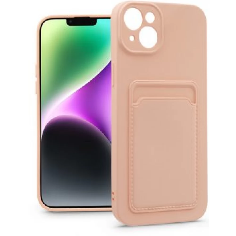 HAFFNER Card Case szilikon hátlap iPhone 14 Plus rózsaszín