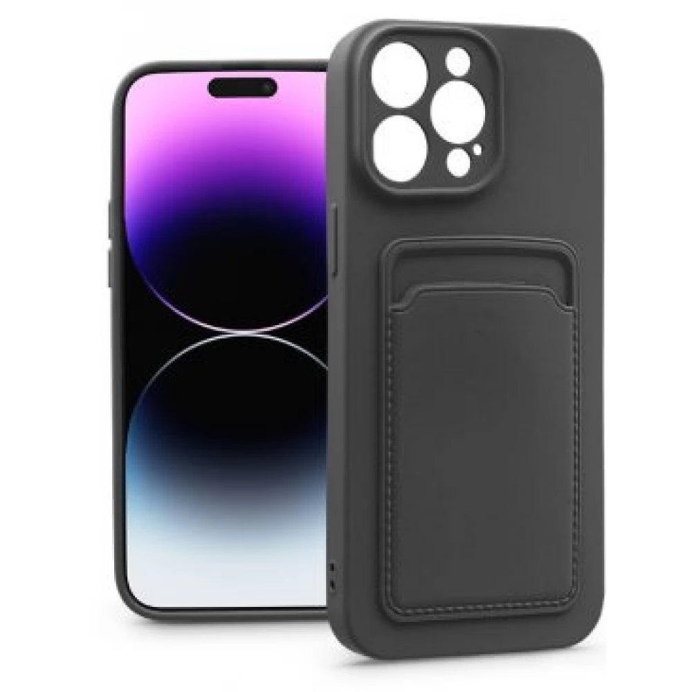 HAFFNER Card Case szilikon hátlap iPhone 14 Pro Max fekete