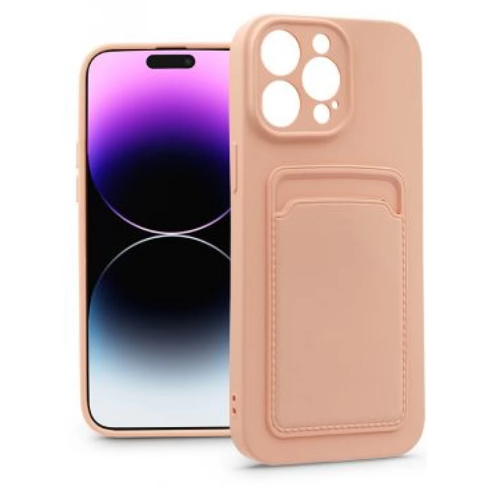 HAFFNER Card Case szilikon hátlap iPhone 14 Pro Max rózsaszín