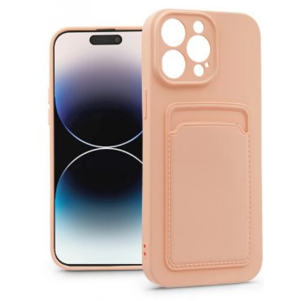 HAFFNER Card Case szilikon hátlap iPhone 14 Pro rózsaszín