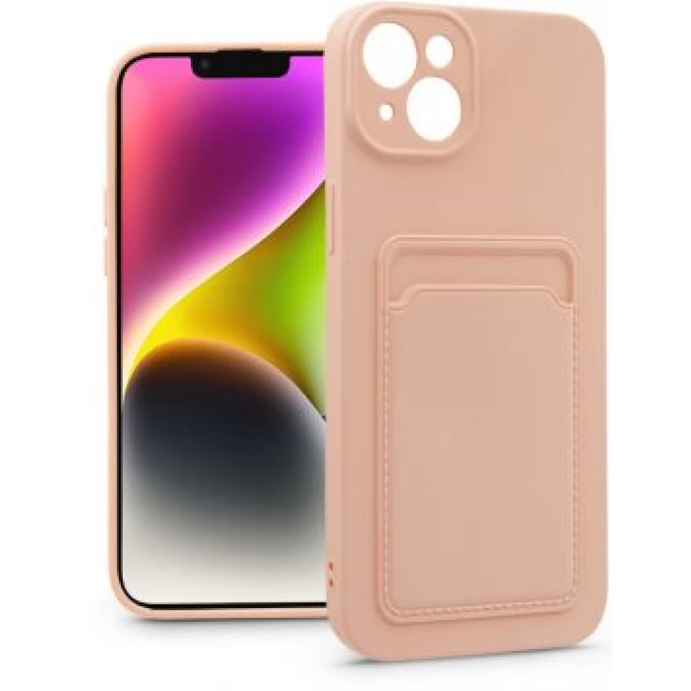 HAFFNER Card Case szilikon hátlap iPhone 14 rózsaszín