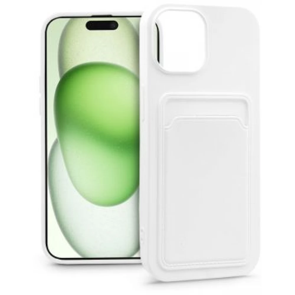 HAFFNER Card Case szilikon hátlap iPhone 15 Plus fehér