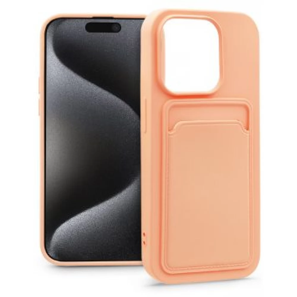 HAFFNER Card Case szilikon hátlap iPhone 15 Pro Max rózsaszín
