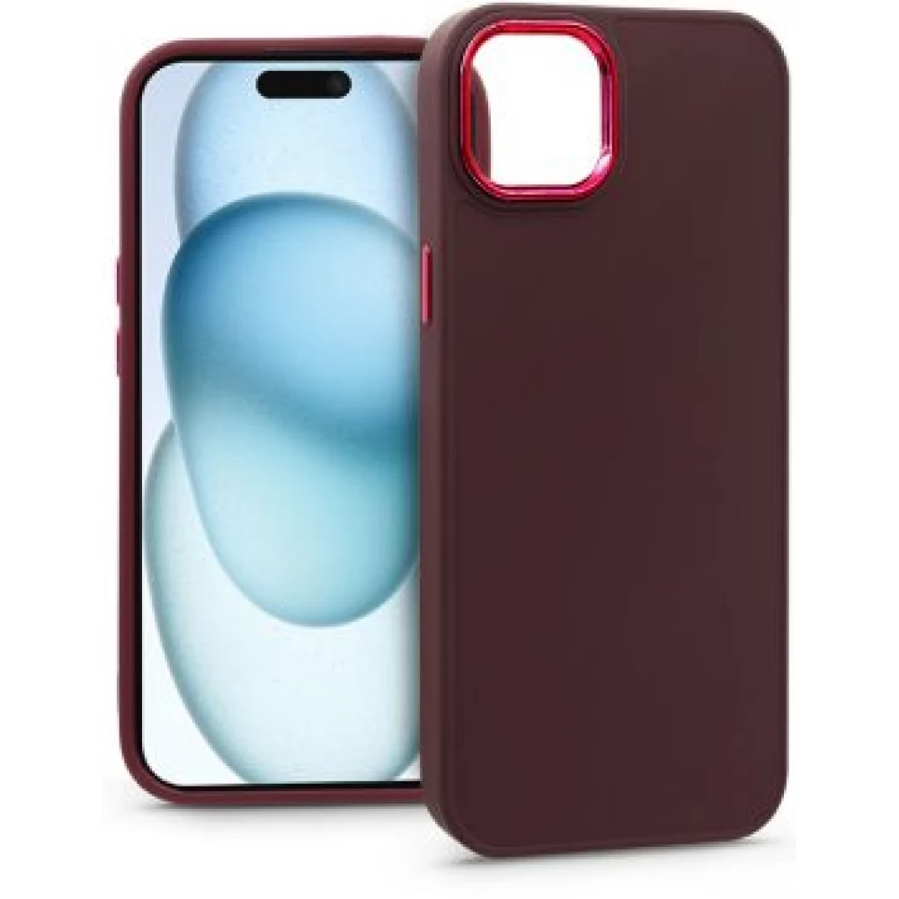 HAFFNER Frame szilikon hátlap iPhone 15 Plus bíbor