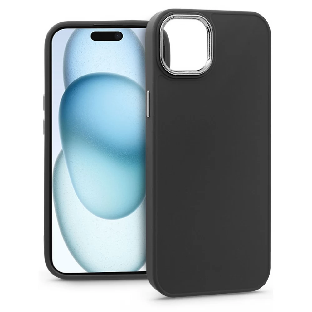 HAFFNER Frame szilikon hátlap iPhone 15 Plus fekete