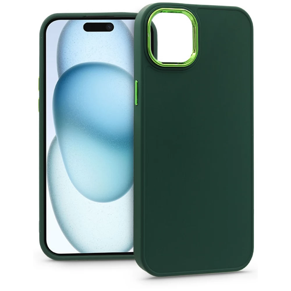 HAFFNER Frame szilikon hátlap iPhone 15 Plus zöld