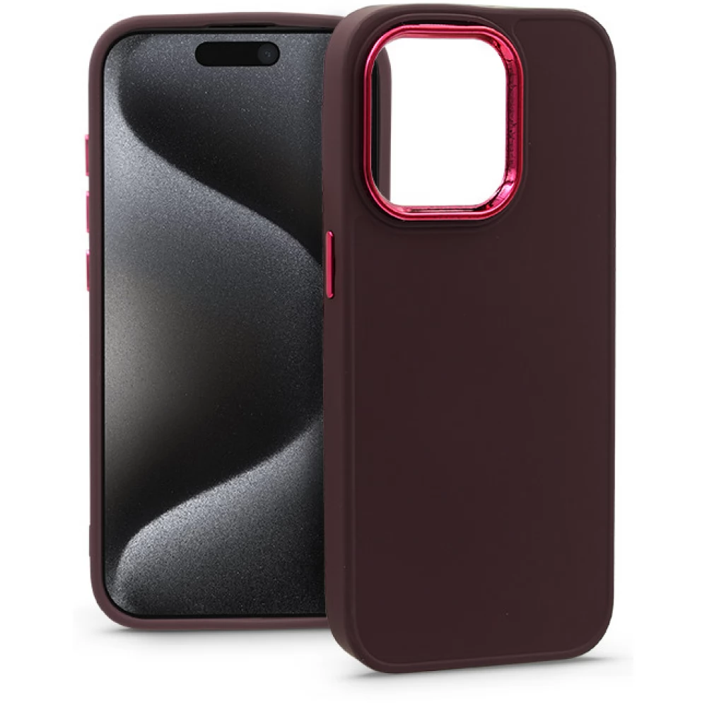 HAFFNER Frame szilikon hátlap iPhone 15 Pro bíbor