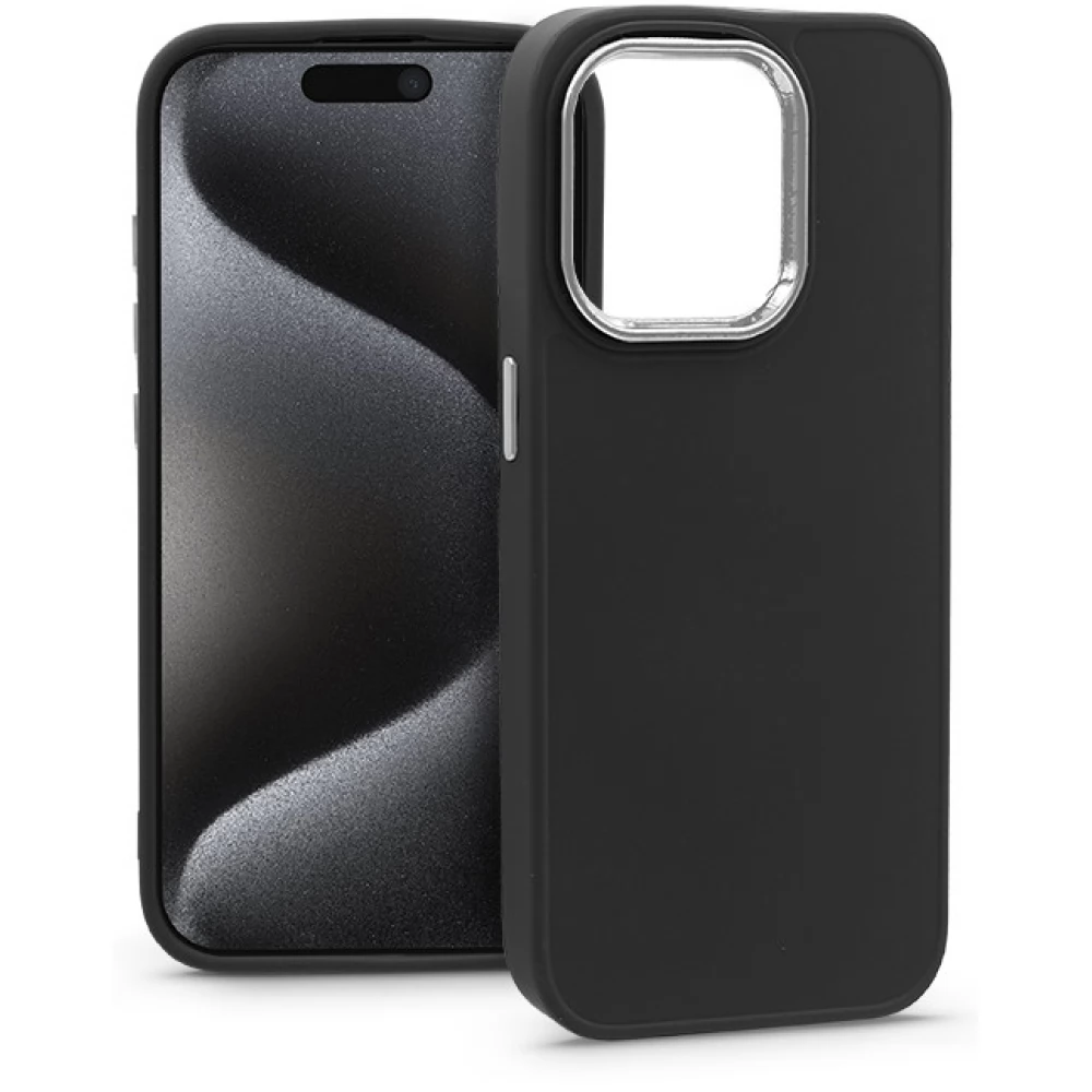 HAFFNER Frame szilikon hátlap iPhone 15 Pro fekete