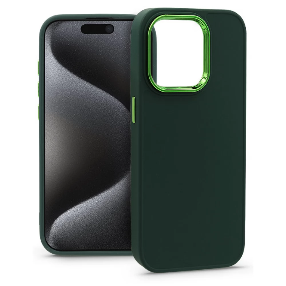 HAFFNER Frame szilikon hátlap iPhone 15 Pro zöld