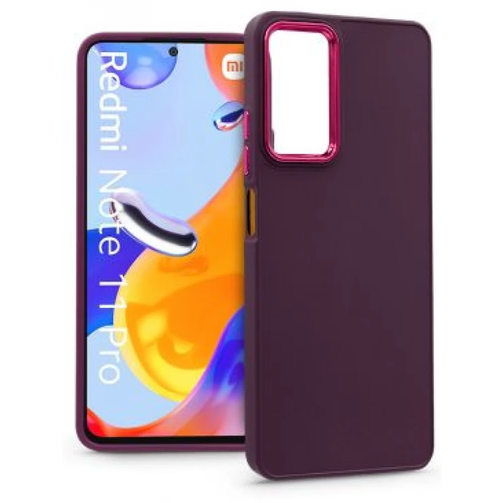 HAFFNER Frame szilikon hátlap Xiaomi Redmi Note 11 Pro/Redmi Note 11 Pro 5G bíbor