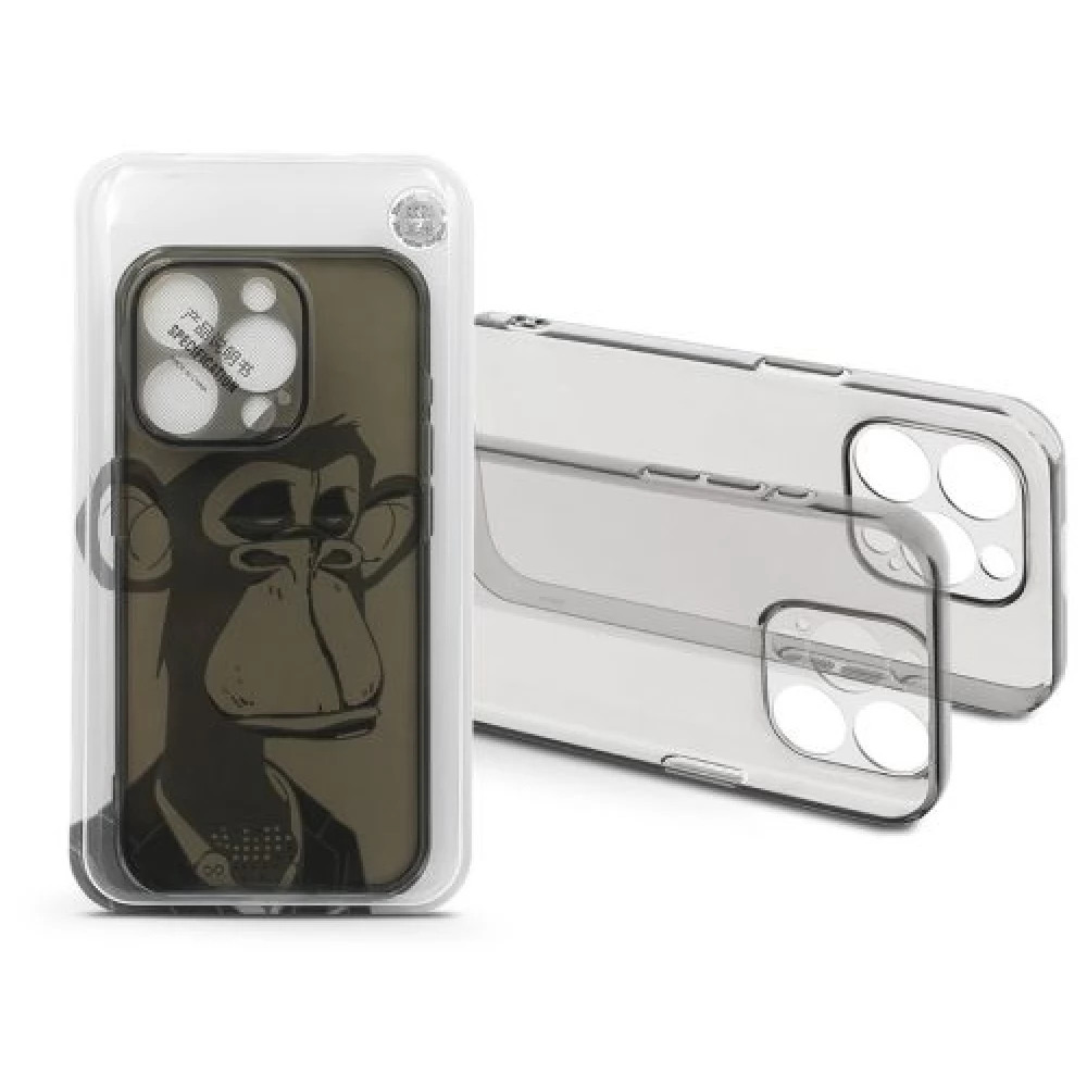 HAFFNER Gray Monkey szilikon hátlap iPhone 14 Pro Max szürke átlátszó