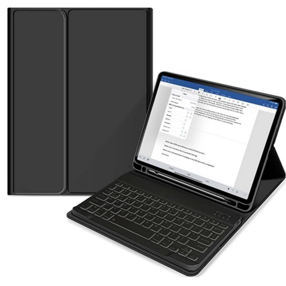 HAFFNER iPad 10.2 (2019/2020/2021) védőtok on/off funkcióval Apple Pencil tartóval billentyűzettel fekete OEM