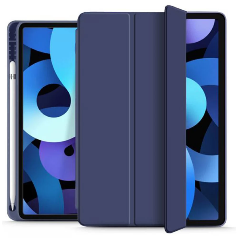 HAFFNER iPad Air 4 (2020)/iPad Air 5 (2022) 10.9 védőtok (Smart Case) on/off funkcióval Apple Pencil tartóval tengerészkék OEM