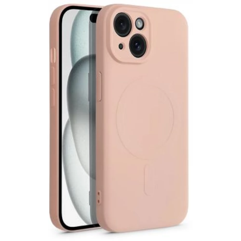 HAFFNER Mag Cover szilikon hátlap iPhone 15 Plus rózsaszín