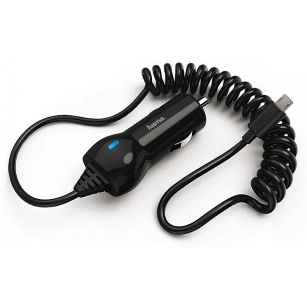 HAMA Autós töltő fix Micro USB kábel 2.4A fekete
