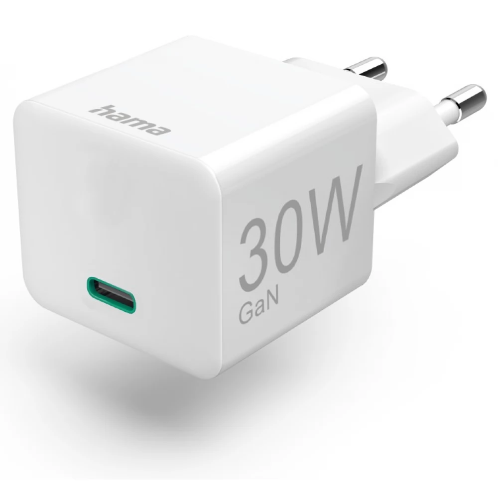 HAMA GaN 30W hálózati töltő USB Type C fehér