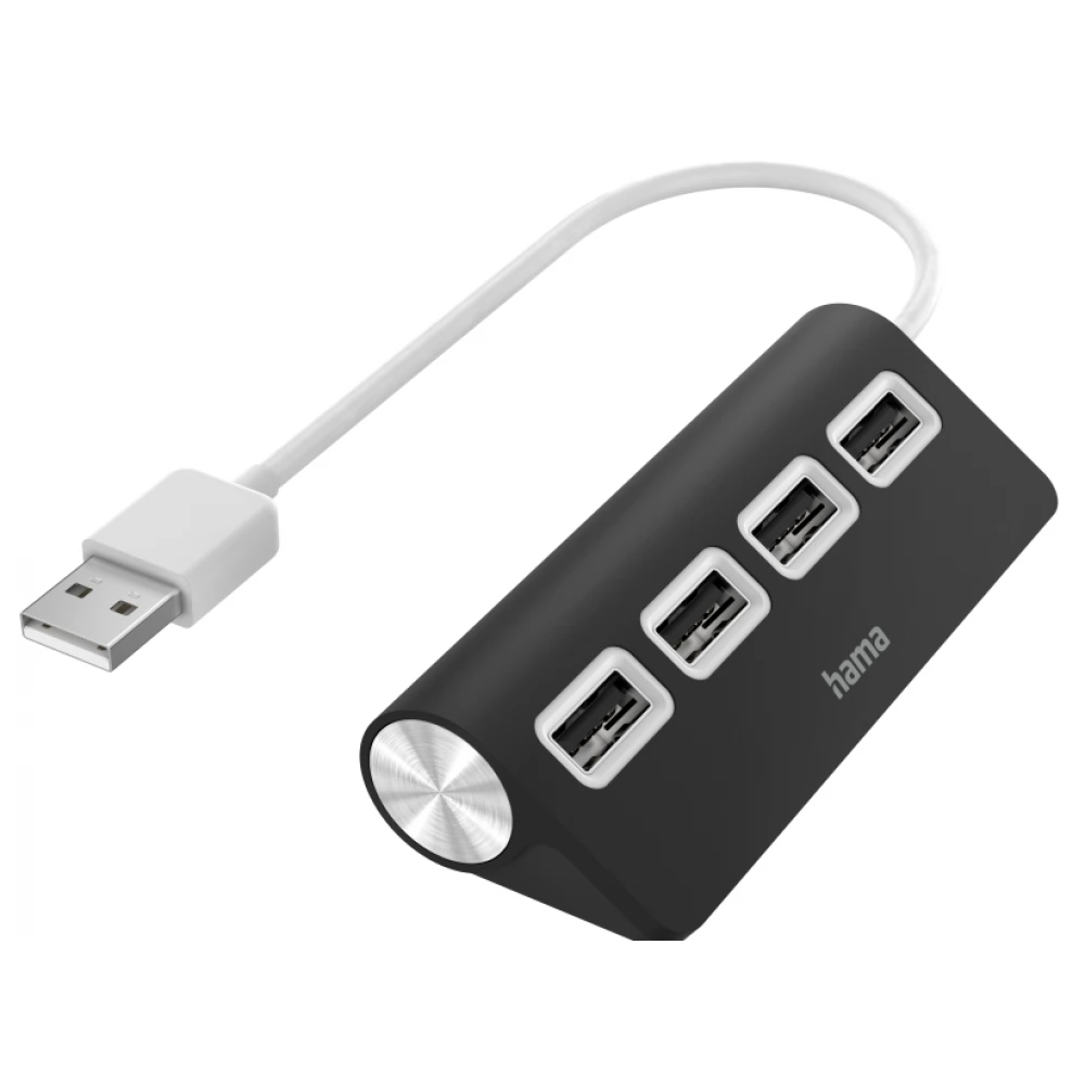 HAMA USB 2.0 HUB - 4db USB Port fekete