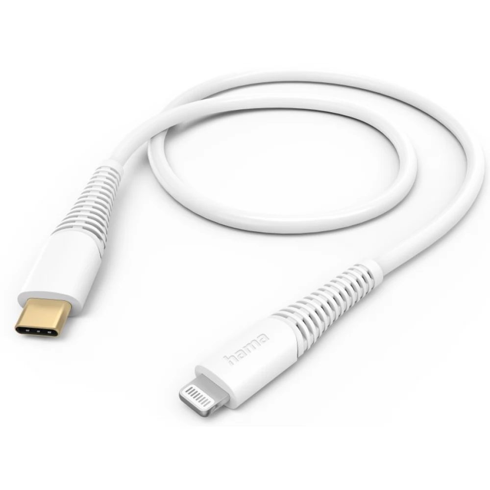 HAMA USB 2.0 Type C Lightning Töltő/adat Fehér 1.5m 201603