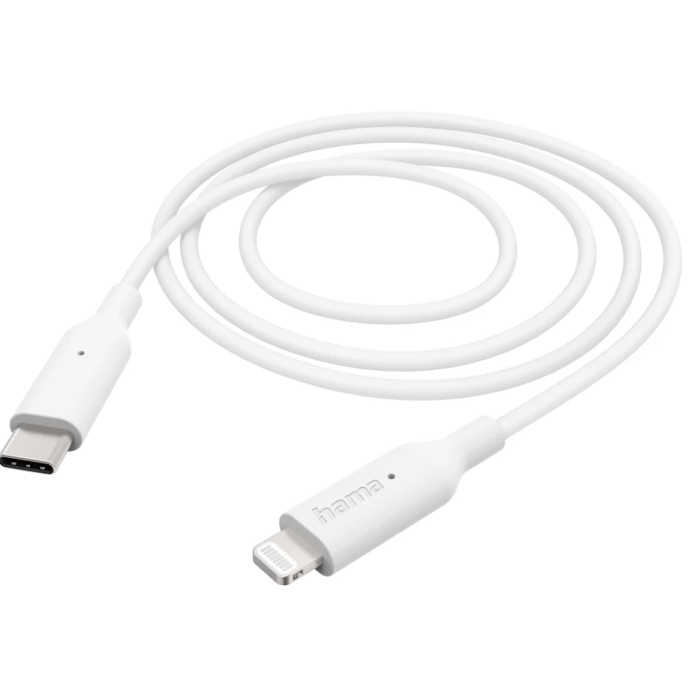HAMA USB 2.0 Type C Lightning Töltő/adat Fehér 1m 201598