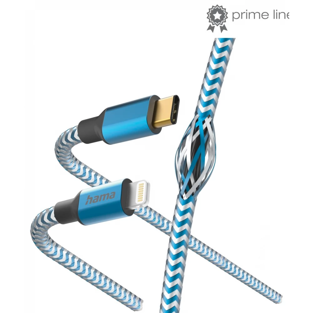 HAMA USB 2.0 Type C Lightning Töltő/adat Kék 1.5m 201561