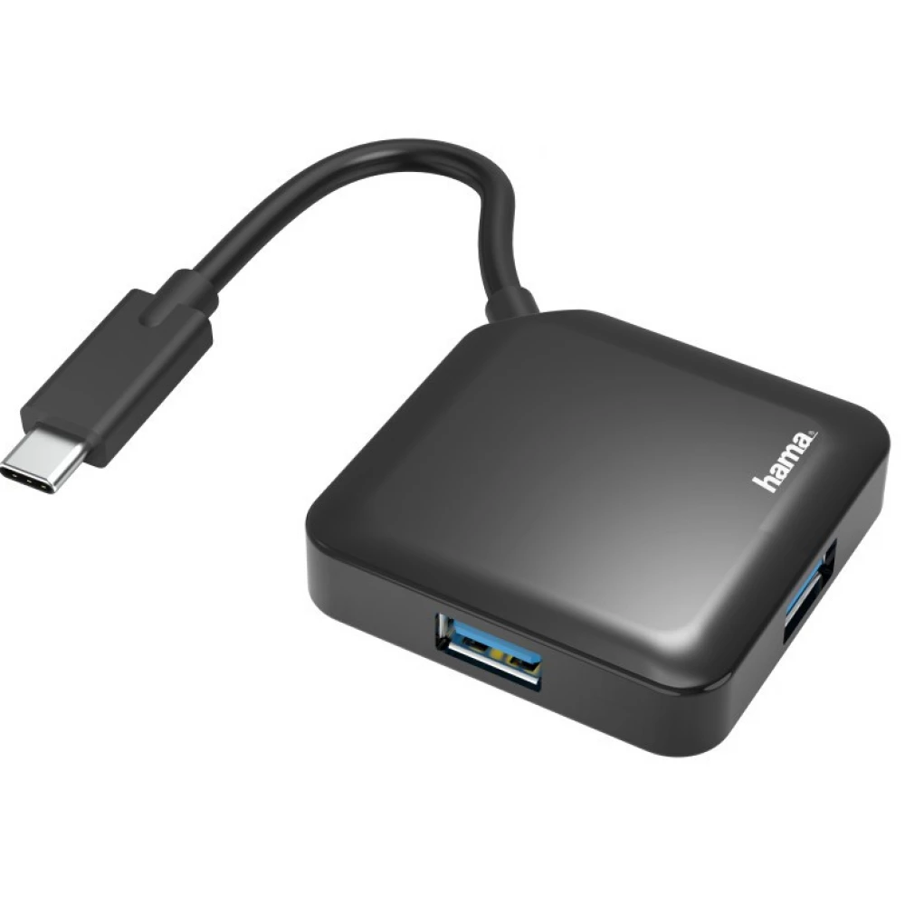 HAMA USB 3.2 Type C HUB 1:4 fekete