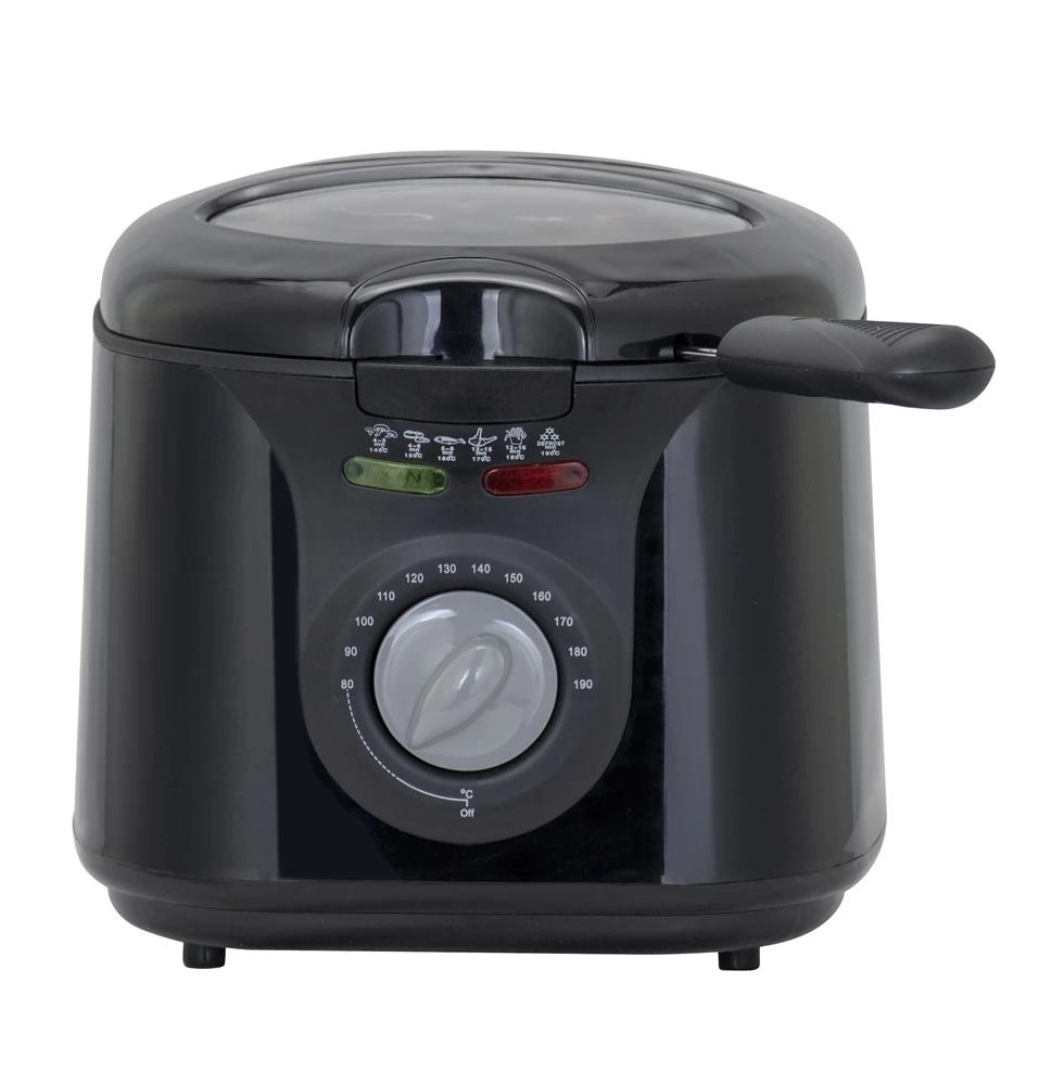 HAUSBERG HB-1331NG Elektromos olajsütő ablakos 1450W 2.5L Fekete