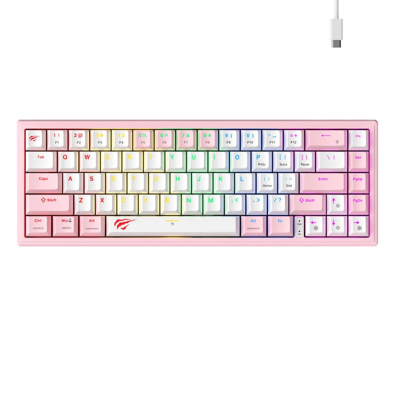 HAVIT KB874L RGB US Angol rózsaszín