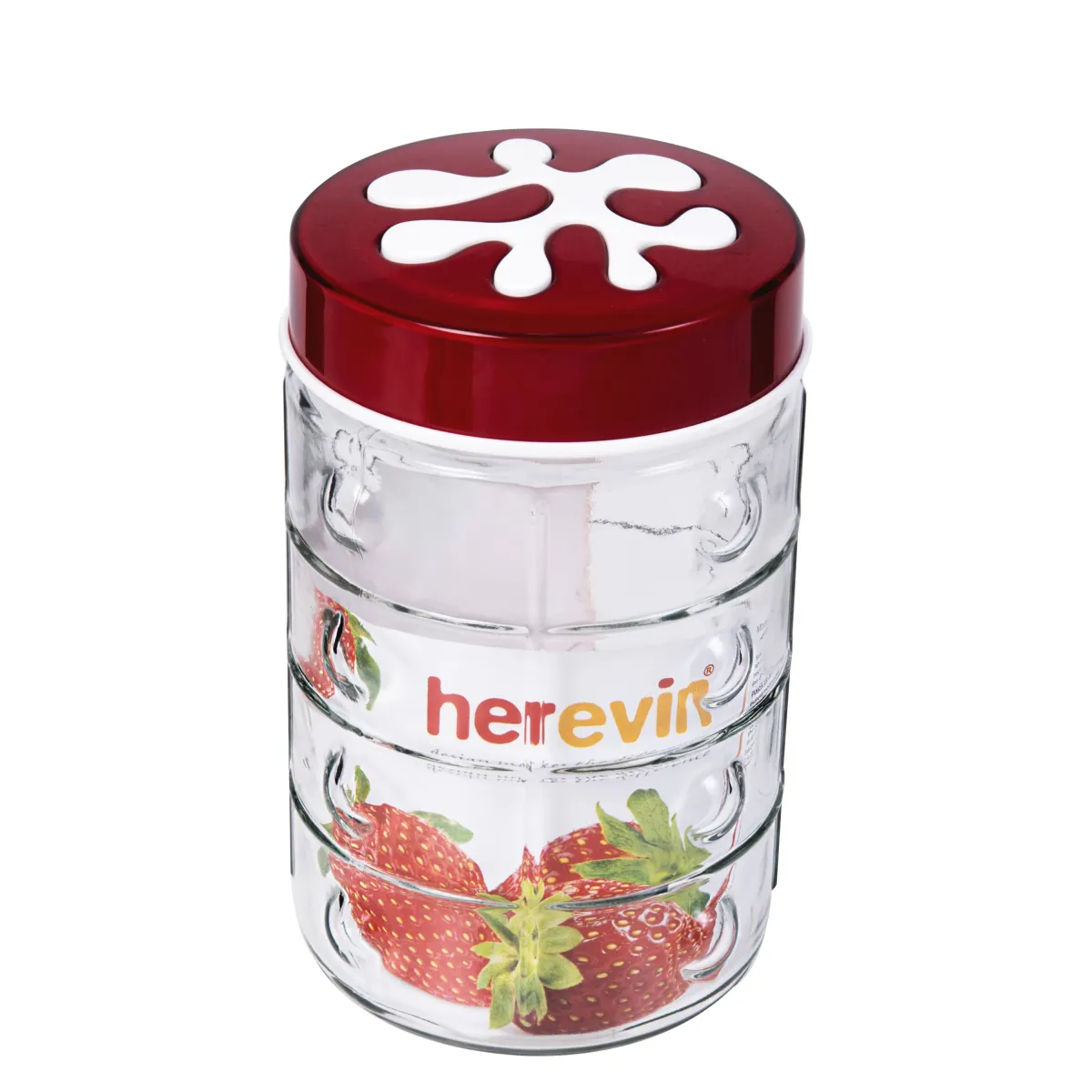 HEREVIN 135902-000 Üveg fűszertartó négyzetes mintával