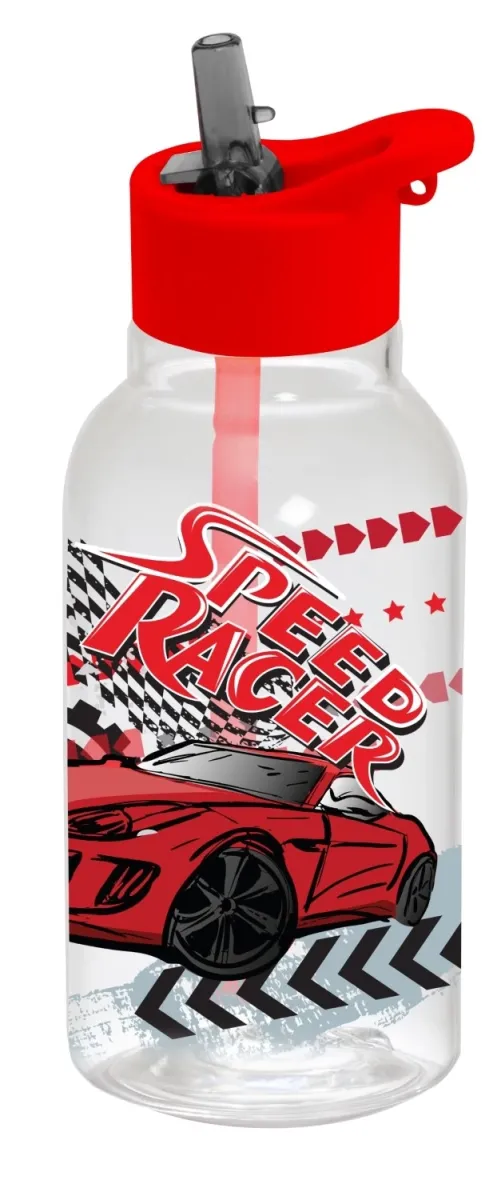 HEREVIN 161807-002 Speed Racer kulacs szívószállal 460ml mintás