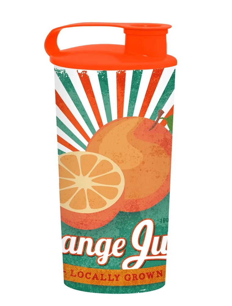 HEREVIN 161924-028 Pohár tetővel 470ml Orange Juice mintás