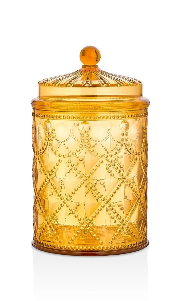 HEREVIN HP-2002 Barocco üveg tároló 20.5cm füstös és rózsaarany