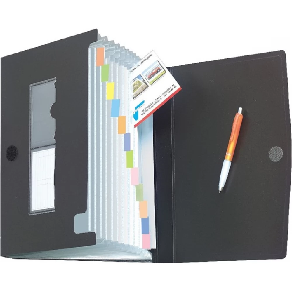 HERLITZ 01978048 PP A4 12 részes rekeszes mappa fekete