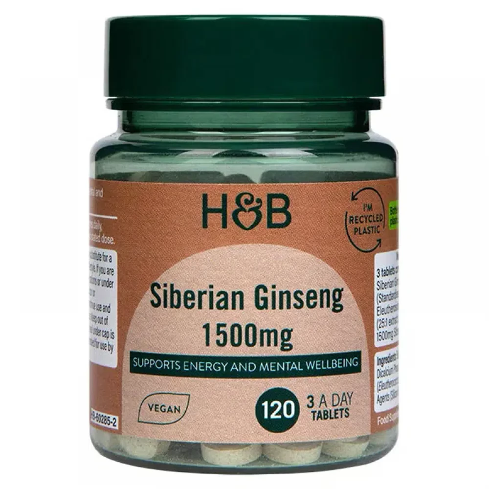 HOLLAND AND BARRETT H&B szibériai ginseng tabletta 1500mg 120 db