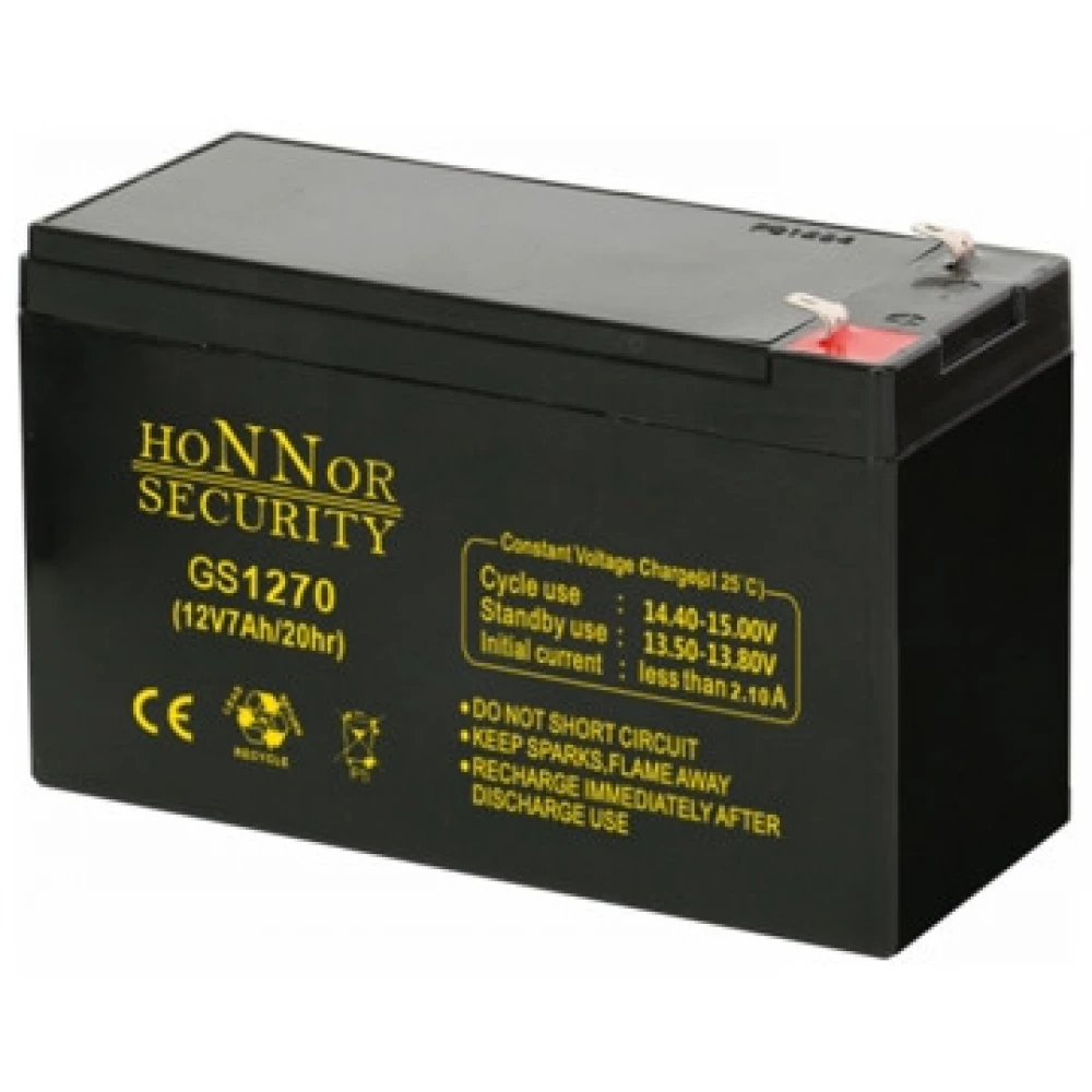 HONNOR SECURITY HS12-7 12V/7Ah zárt gondozásmentes AGM akkumulátor