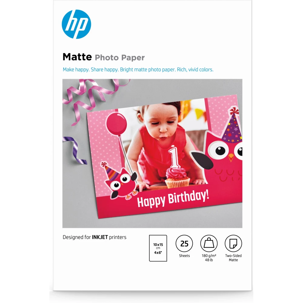 HP Matt fotópapír 10x15cm (25 lap) 7HF70A