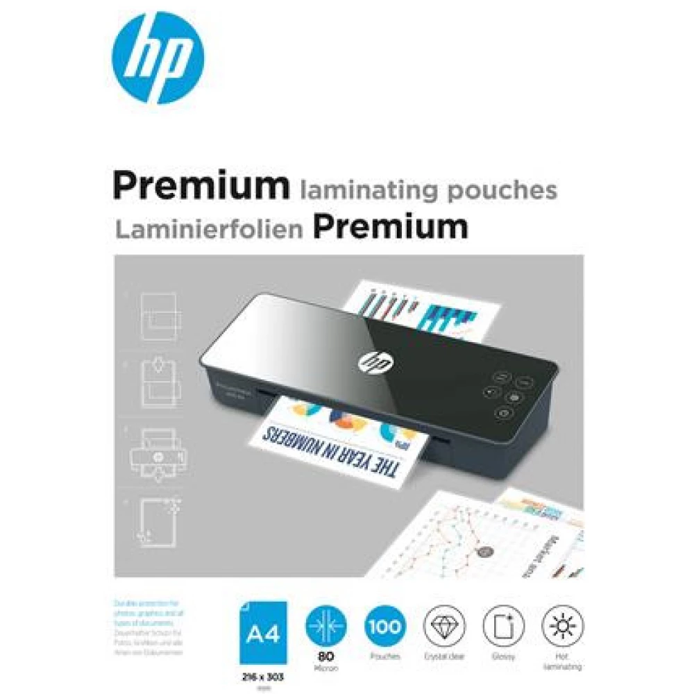 HP Premium Meleglamináló fólia 80 mikron A4 fényes 100 db