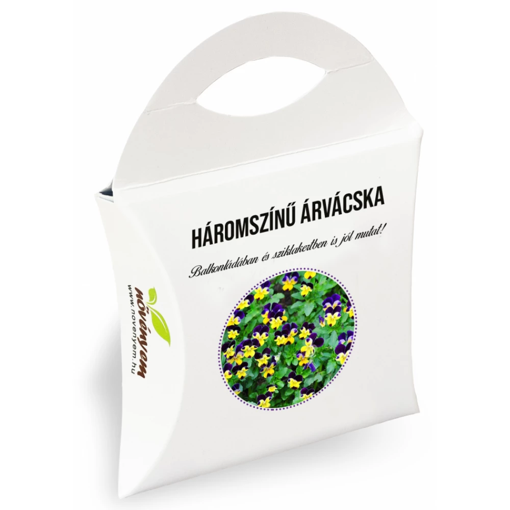 Háromszínű árvácska magok díszdobozban
